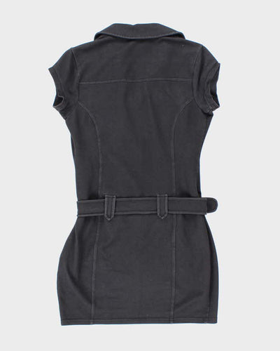 Guess Stretchy Black Belted Knee Length Leisure Dress - L