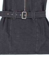 Guess Stretchy Black Belted Knee Length Leisure Dress - L
