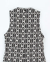 Vintage 1990s Black and White Pattern Tea Dress - XXS