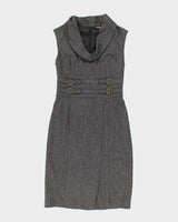 Y2K Le Chateau Lined Grey Cowl Neck Dress - S
