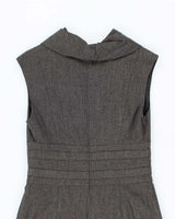Y2K Le Chateau Lined Grey Cowl Neck Dress - S