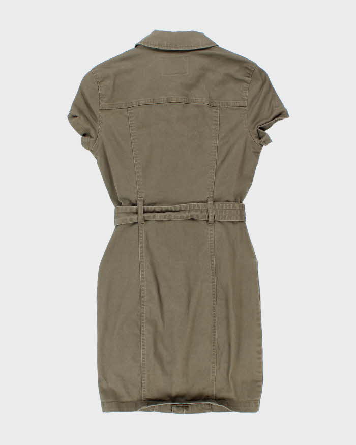 Y2K Le Chateau Cargo Khaki Belted Dress - S