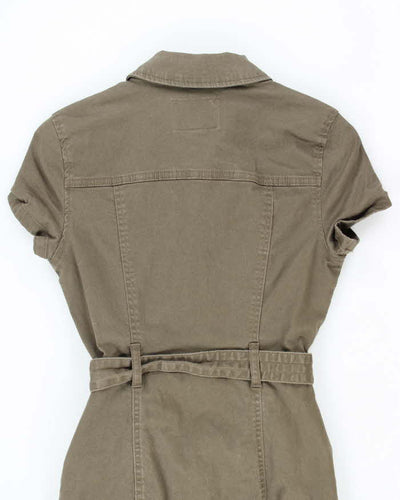 Y2K Le Chateau Cargo Khaki Belted Dress - S