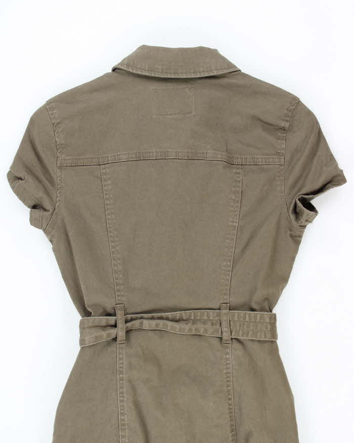 Y2K Le Chateau Cargo Khaki Belted Dress - S