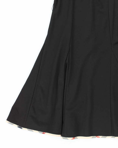Burberry Black with Tartan Piping Long Sleeved Dress - S