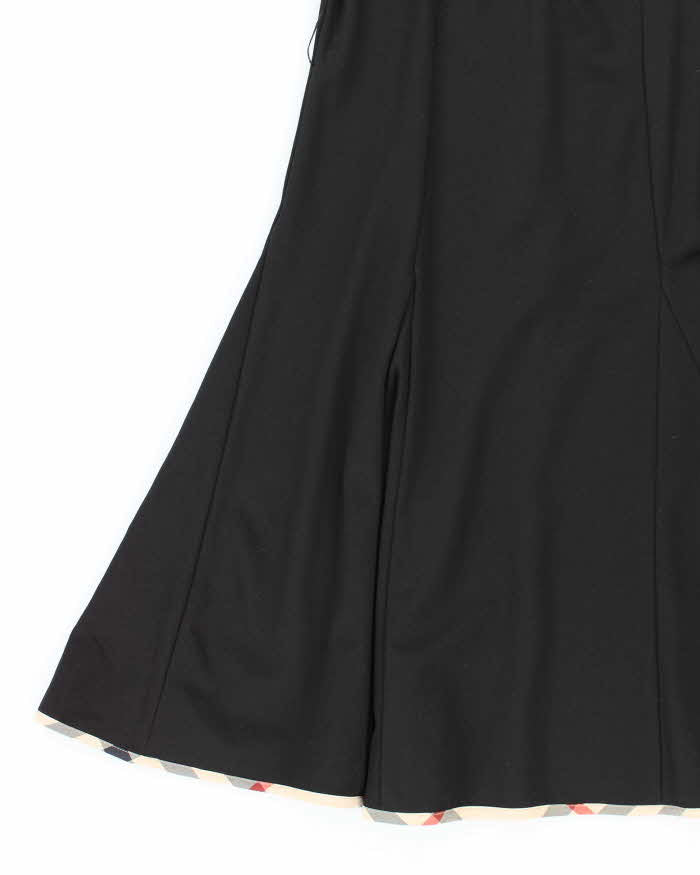 Burberry Black with Tartan Piping Long Sleeved Dress - S