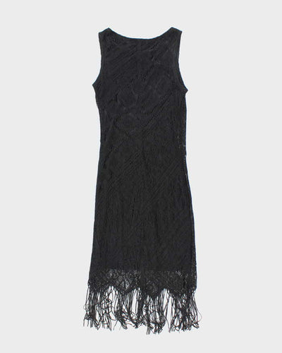 Vintage 1990s Black Crochet Dress - XS