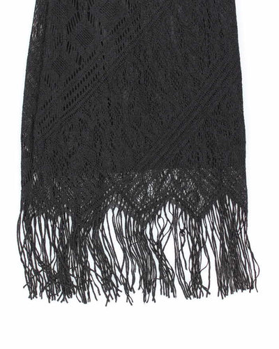 Vintage 1990s Black Crochet Dress - XS