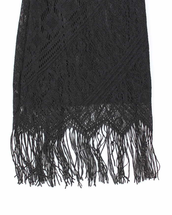 Vintage 1990s Black Crochet Dress - XS