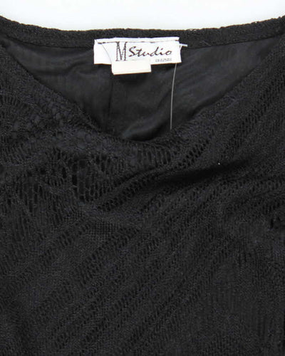 Vintage 1990s Black Crochet Dress - XS