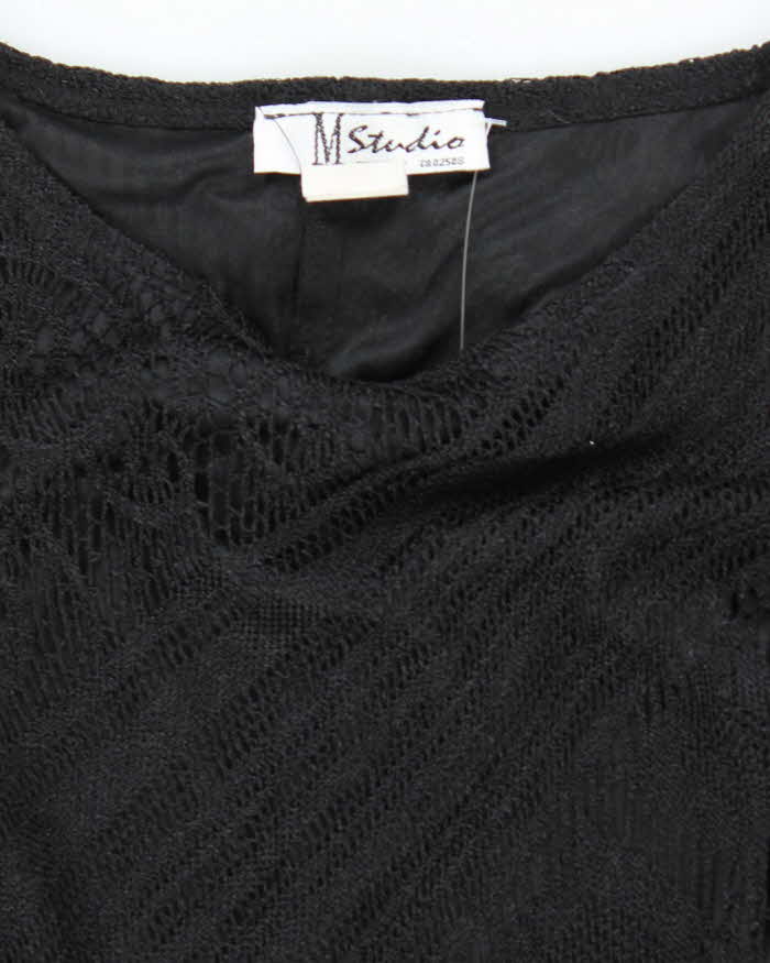 Vintage 1990s Black Crochet Dress - XS