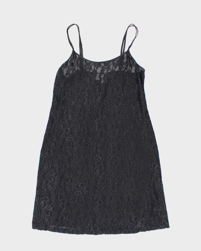 Vintage 90s 00s Gloria Vanderbilt Lace Mesh Dress - S