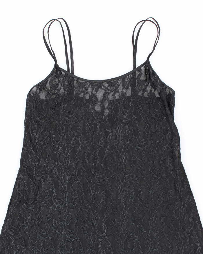 Vintage 90s 00s Gloria Vanderbilt Lace Mesh Dress - S