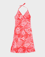 Vintage Y2k 00s Suzy Floral Halter Neck Dress - M