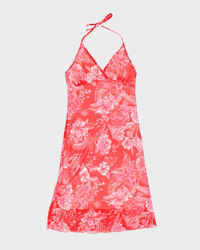 Vintage Y2k 00s Suzy Floral Halter Neck Dress - M