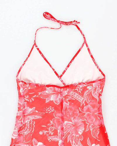 Vintage Y2k 00s Suzy Floral Halter Neck Dress - M