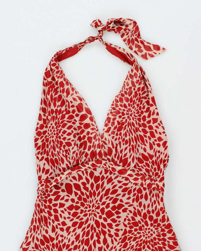 Vintage Y2k 00s BCBG Max Azria Silk Halter Neck Dress - S
