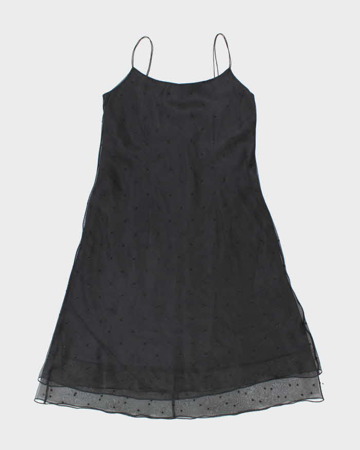 Vintage 90s Ralph Lauren Embroidered Silk Dress - M