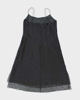 Vintage 90s Ralph Lauren Embroidered Silk Dress - M
