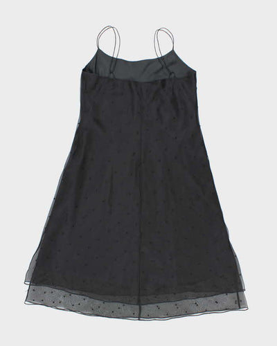 Vintage 90s Ralph Lauren Embroidered Silk Dress - M