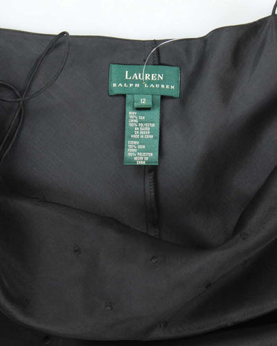 Vintage 90s Ralph Lauren Embroidered Silk Dress - M