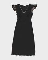 Vintage 90s Jump Ruffle Sleeve Dress - S