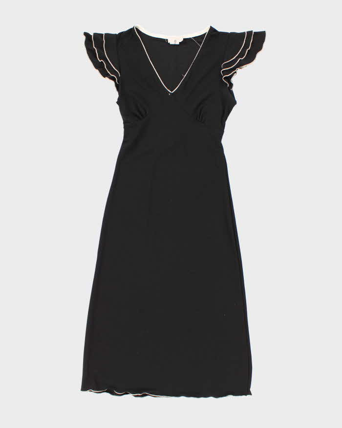 Vintage 90s Jump Ruffle Sleeve Dress - S