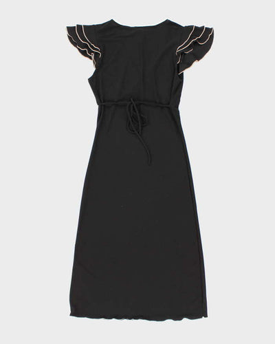 Vintage 90s Jump Ruffle Sleeve Dress - S