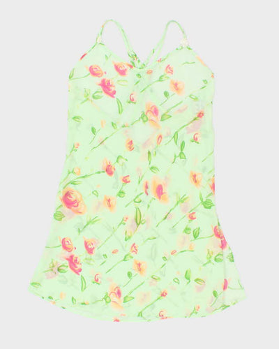 Vintage Y2k 00s La Vie En Rose Mesh Slip Dress - S