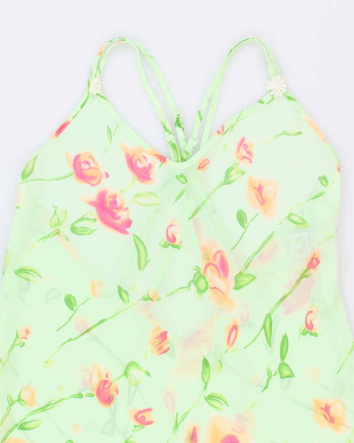 Vintage Y2k 00s La Vie En Rose Mesh Slip Dress - S