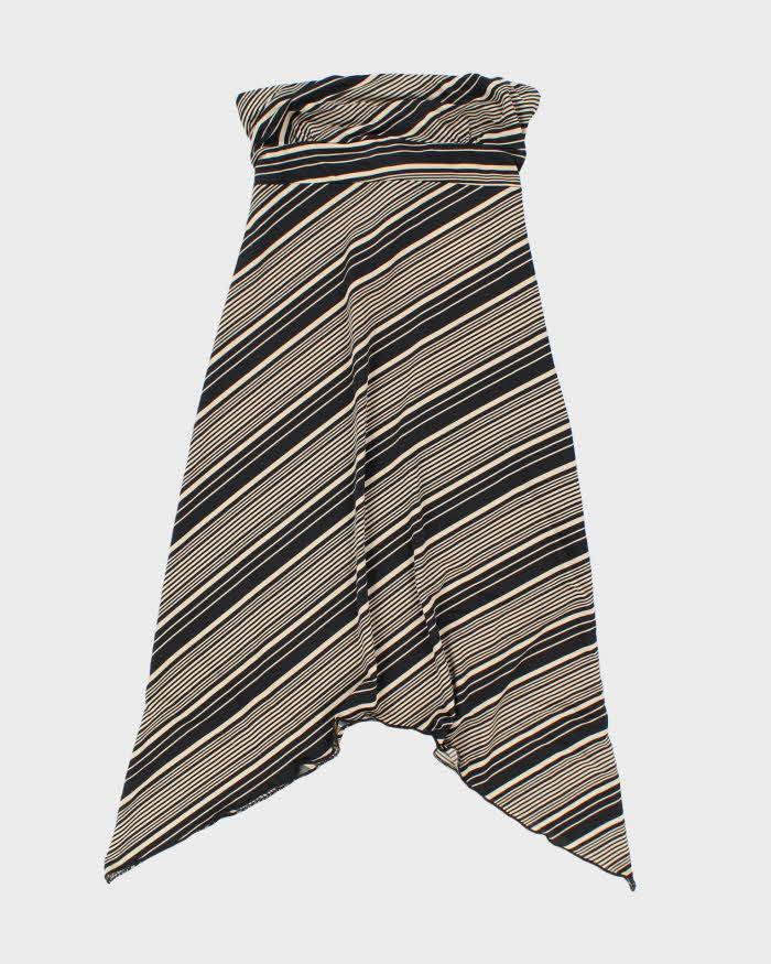 Vintage Y2k 00s Kona Stripe Asymmetric Hem Dress - XS