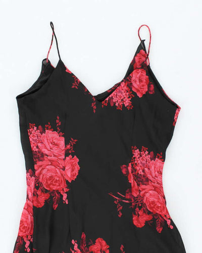 Vintage 90s Express Floral Ruffle Hem Dress - S