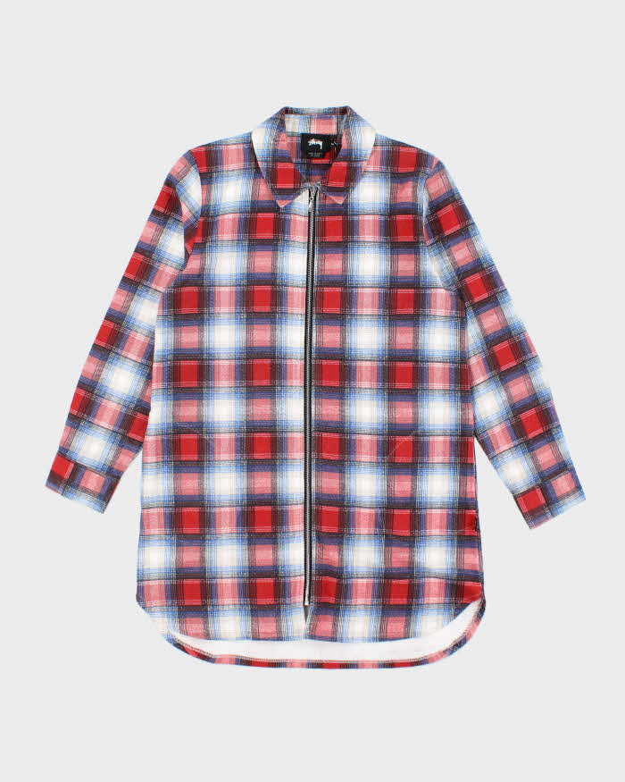 Vintage Stussy Flannel Zip-up Dress - M