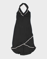 Vintage 90s Halter Neck Ruffle Dress - S