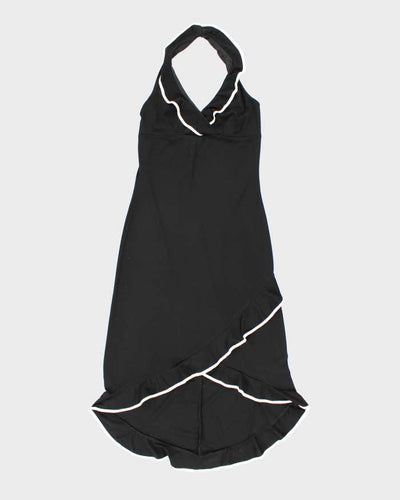 Vintage 90s Halter Neck Ruffle Dress - S