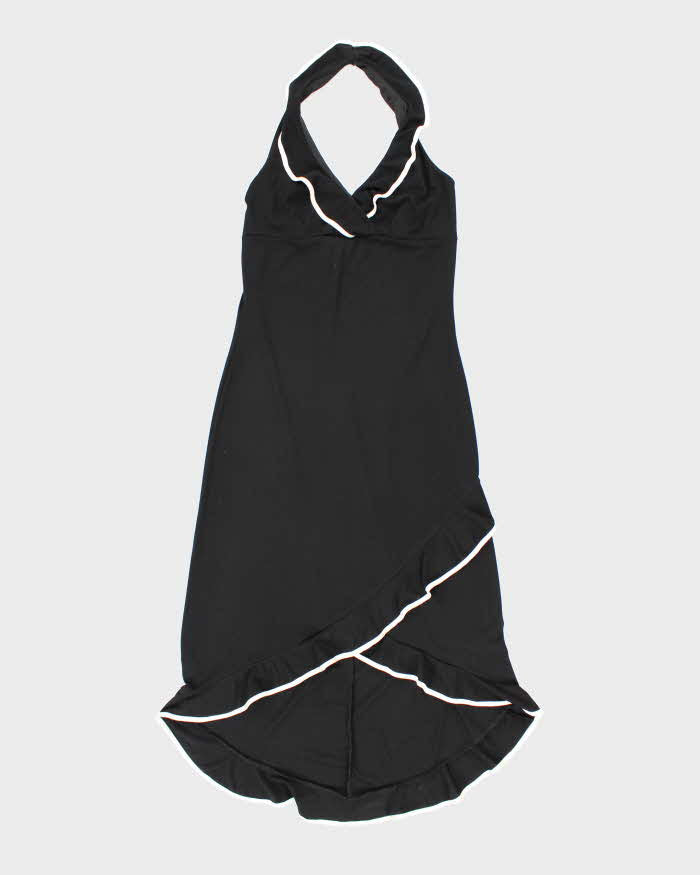 Vintage 90s Halter Neck Ruffle Dress - S