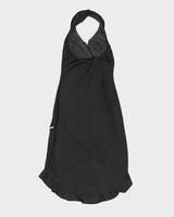 Vintage 90s Halter Neck Ruffle Dress - S