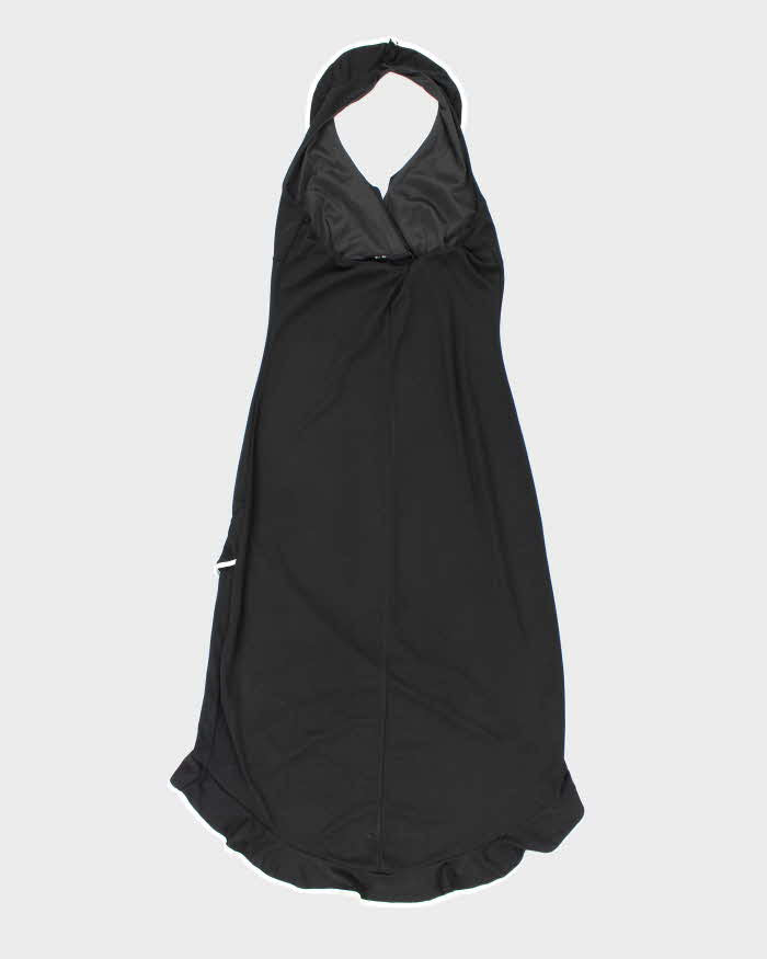 Vintage 90s Halter Neck Ruffle Dress - S