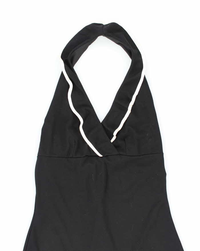 Vintage 90s Halter Neck Ruffle Dress - S
