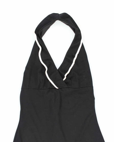 Vintage 90s Halter Neck Ruffle Dress - S