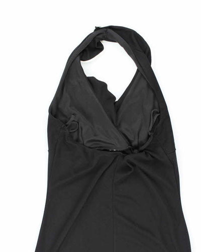 Vintage 90s Halter Neck Ruffle Dress - S