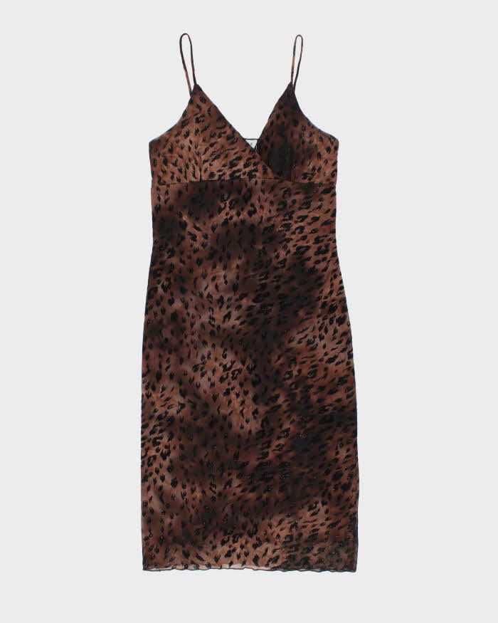 Vintage 90s 00s Mantique Animal Print Dress - S