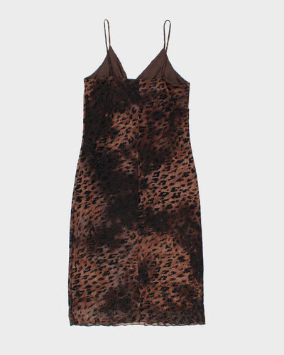 Vintage 90s 00s Mantique Animal Print Dress - S