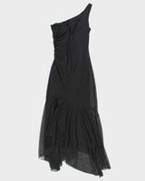 Vintage 90s 00s Jeni-Mo One Shoulder Mermaid Hem Dress - XS