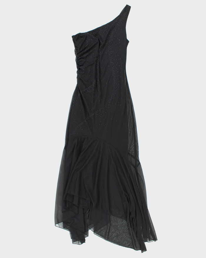 Vintage 90s 00s Jeni-Mo One Shoulder Mermaid Hem Dress - XS