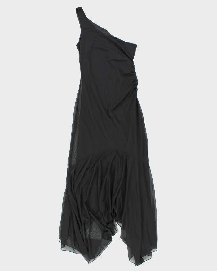 Vintage 90s 00s Jeni-Mo One Shoulder Mermaid Hem Dress - XS