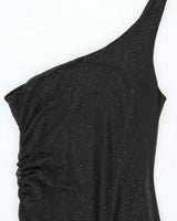 Vintage 90s 00s Jeni-Mo One Shoulder Mermaid Hem Dress - XS