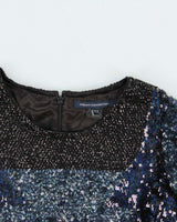 Vintage French Connection Sequin Mid Length Sleeve Body Con Dress - S