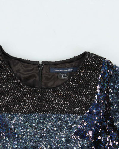 Vintage French Connection Sequin Mid Length Sleeve Body Con Dress - S