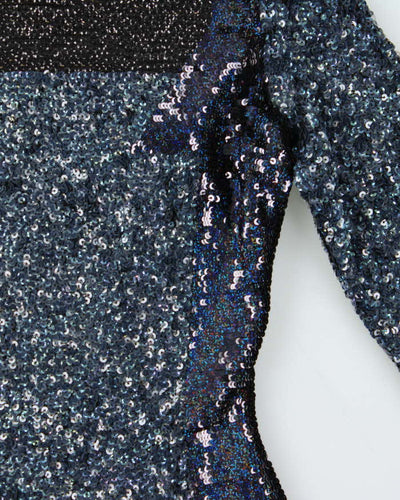 Vintage French Connection Sequin Mid Length Sleeve Body Con Dress - S